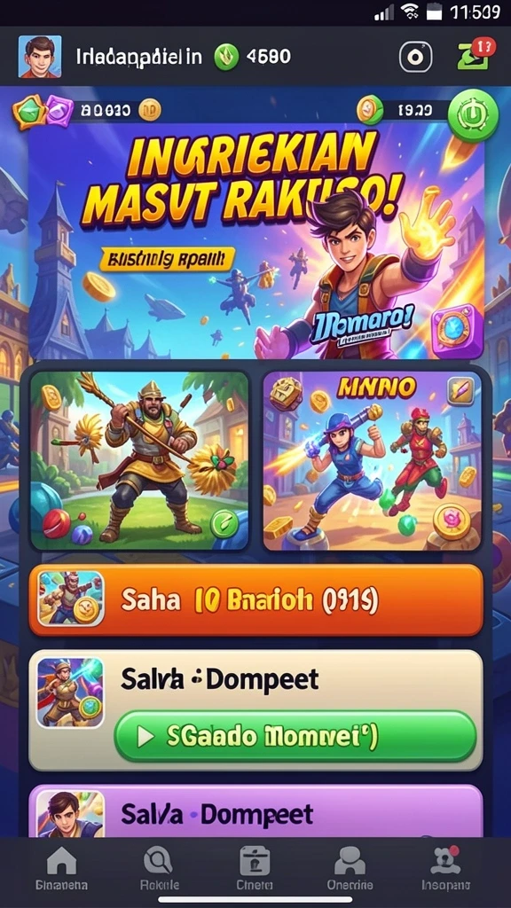 Screenshot menunjukkan tampilan awal permainan yang menarik.
