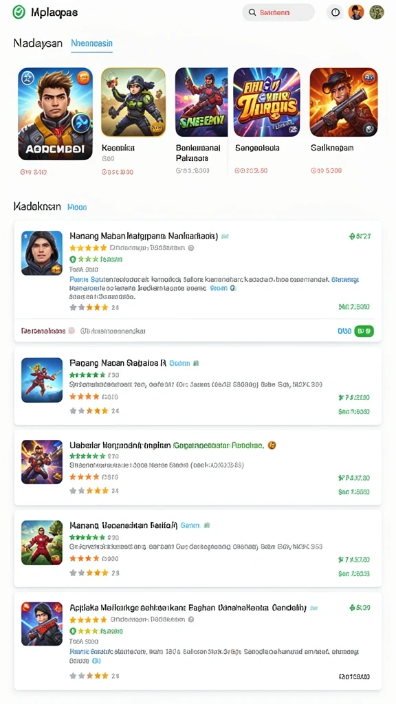 Variasi permainan yang lengkap dan banyak pilihan seru.