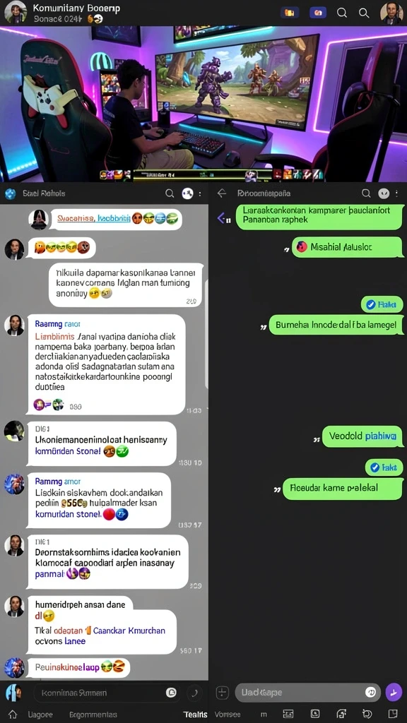 Fitur live chat yang memfasilitasi interaksi antar pemain.