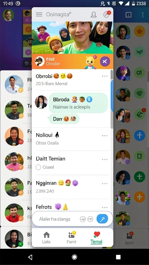 Berinteraksi dengan pemain lain dalam fitur komunitas.