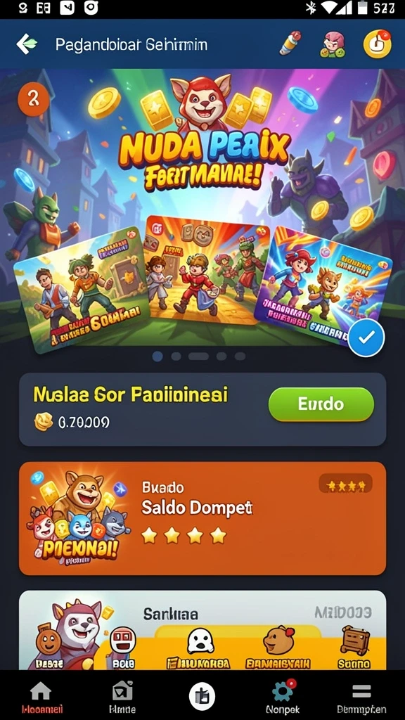 Screenshot menunjukkan antarmuka utama game yang menarik.