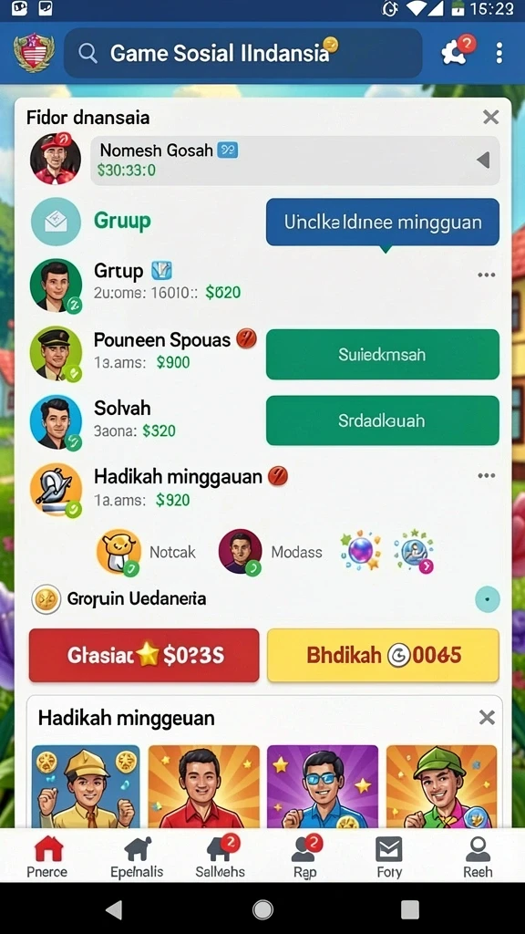 Karakter yang dapat dipilih dengan desain unik.