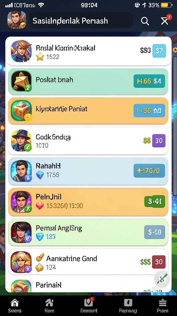 Level permainan yang menantang dan mendebarkan.