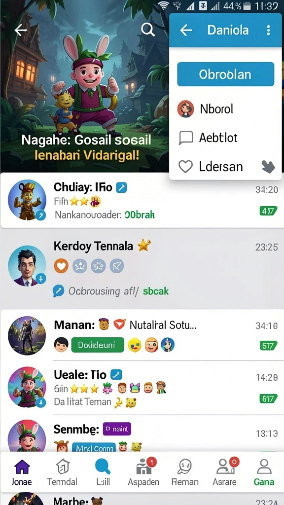 Beragam karakter yang dapat dipilih.
