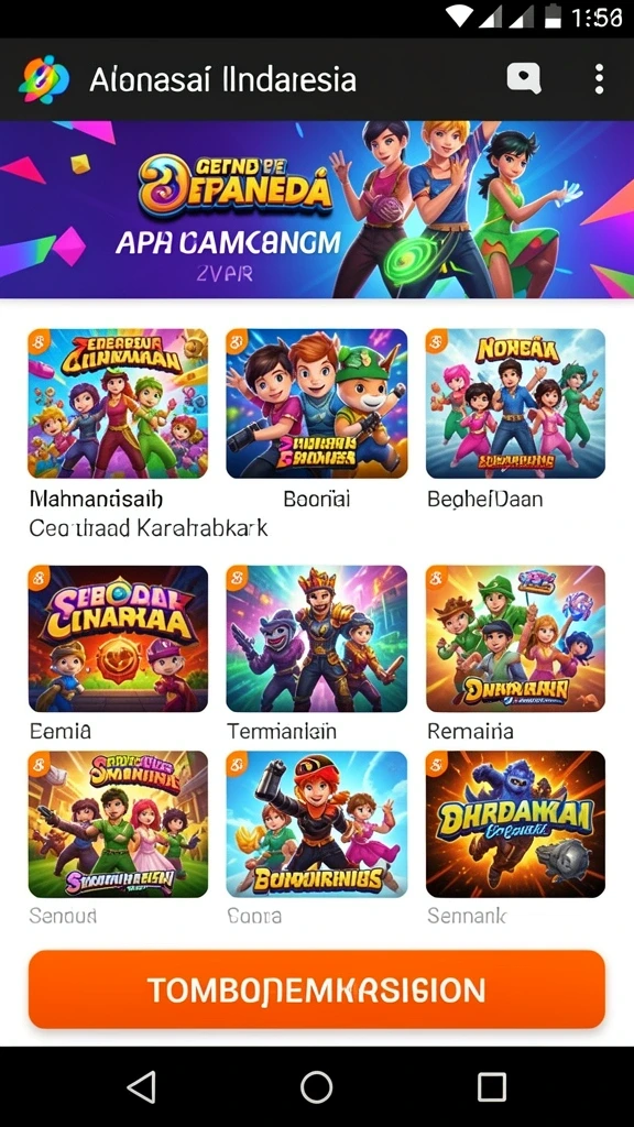 Tampilan menu utama Y89 yang menarik
